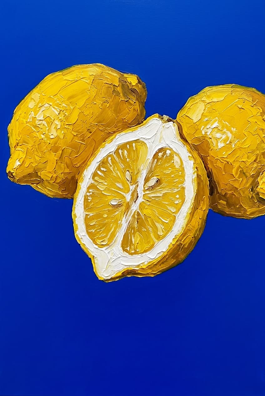 Lemons on Blue