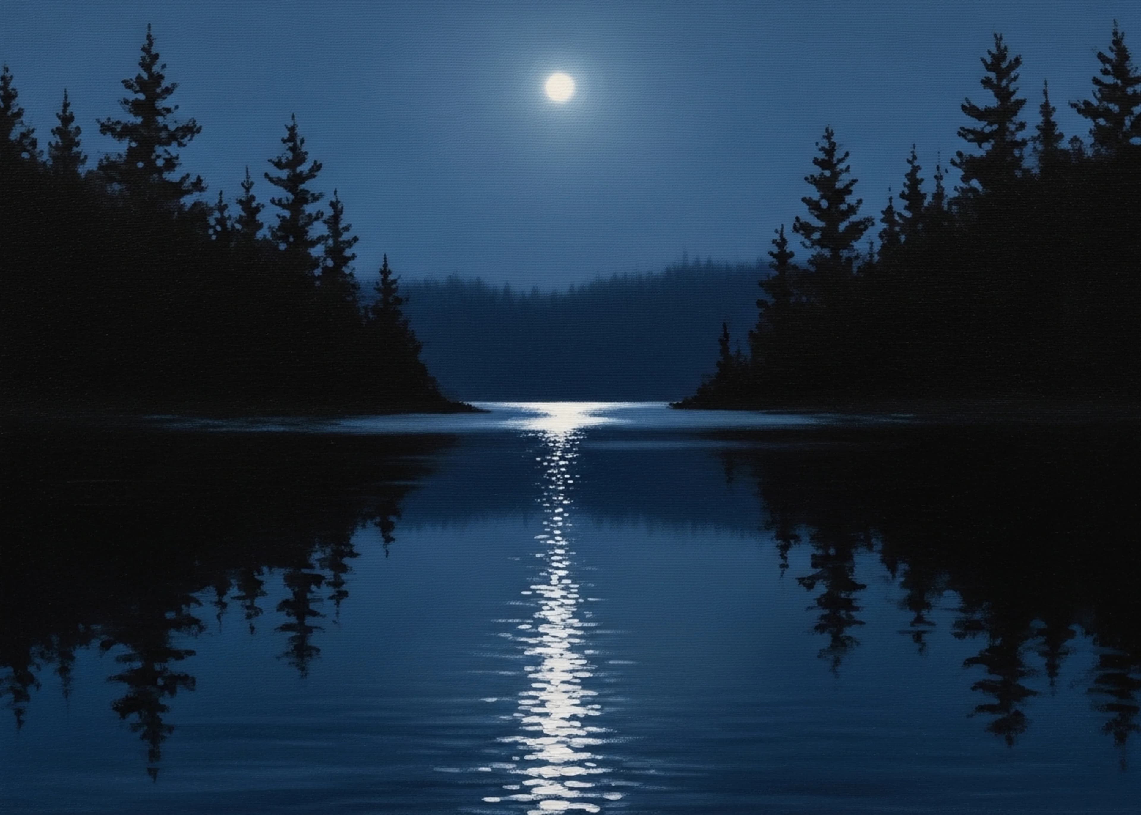 Moonlit lake